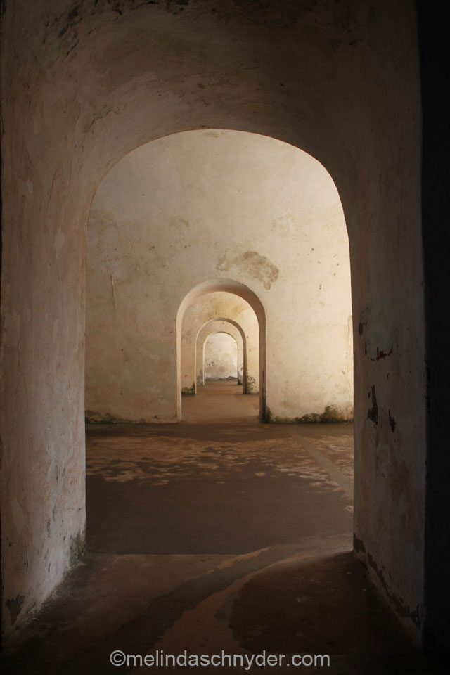 Inside Fort San Felipe del Morro while traveling in San Juan, Puerto Rico, in 2011