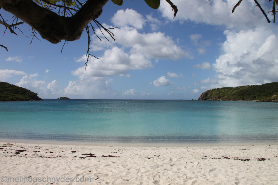 beach while traveling on St. John in the U.S. Virgin Islands