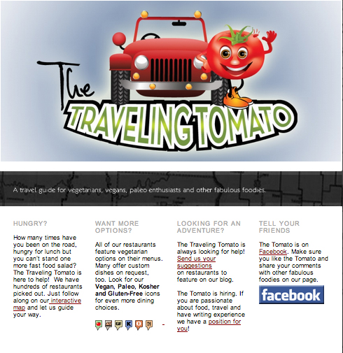 traveling tomato website is a traveling restaurant guide