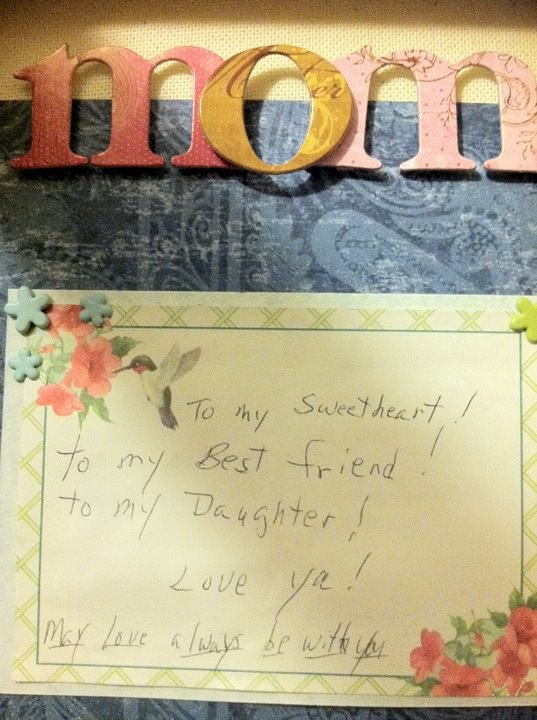 A note my mom had included in a package to me one year. So glad I kept it!