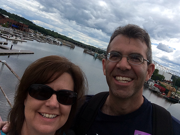 Lee and Melinda on Mississippi River in Dubuque Iowa