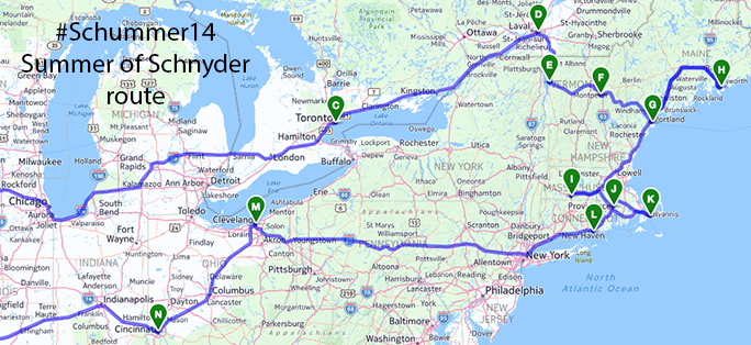 #schummer14 road trip route canada and northeast U.S.